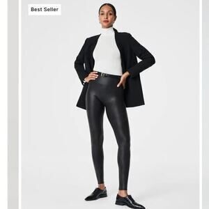 Spanx‎ Faux Leather Leggings Black Size Medium
